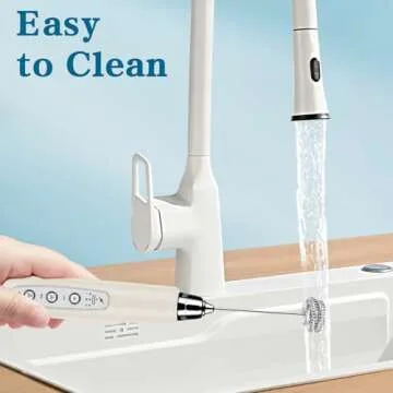 BSRGMS Milk Frother Handheld with Stand, Electric Whisk 3 Speed Adjustable, Drink Mixer with Stainless 3 Whisk, Rechargeable Hand Frother Wand, Foam Maker for Latte Cappuccino Hot Chocolate Egg Beige