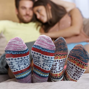 Trifabricy Women's Wool Socks - Cozy 5 Pairs for Winter