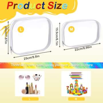 AOBOPLE Clear Hard Shell Zipper Case,Large Toy Storage Bags,Reusable Clear Plastic Board Game Storage,Clear Zipper Case Travel Waterproof Organizer Bags for Snacks Toy Intimate