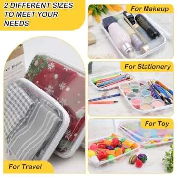 AOBOPLE Clear Hard Shell Zipper Case,Large Toy Storage Bags,Reusable Clear Plastic Board Game Storage,Clear Zipper Case Travel Waterproof Organizer Bags for Snacks Toy Intimate