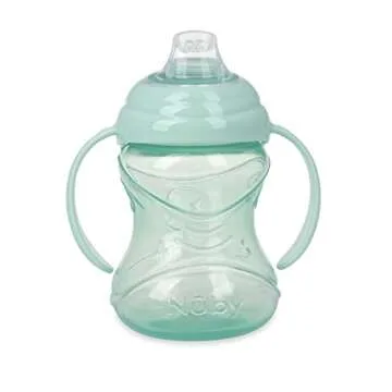 Nuby Clik-It Soft Spout No-Spill Training Sippy Cup with Handles - (3-Pack) 10 Oz - 4+ Months - Neutral