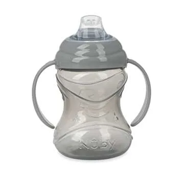 Nuby Clik-It Soft Spout No-Spill Training Sippy Cup with Handles - (3-Pack) 10 Oz - 4+ Months - Neutral