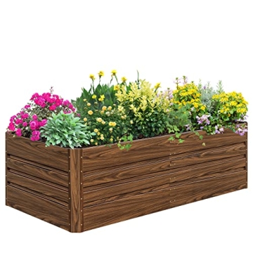 SnugNiture Galvanized Raised Garden Bed 6x3x2FT Outdoor Metal Planter Box for Vegetables