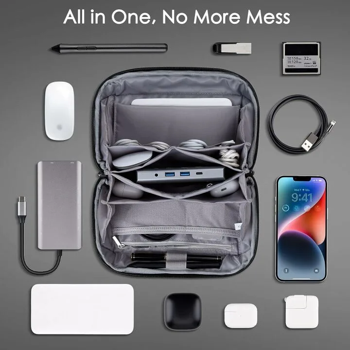 DDgro Tech Organizer Pouch for Electronics - Black