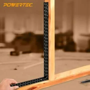 POWERTEC Framing Square - Accurate Steel Carpenter Tool