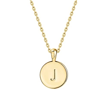PAVOI 14K Gold Plated Letter J Necklace Women Personalized