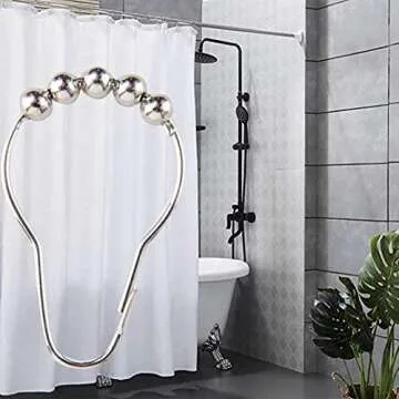 OLIYA Shower Curtain Shackle, Anti-Rust Stainless Steel Shower Curtain Shackle for Bathroom Shower Rod Curtains-Set of 12, Chrome Plated (Chrome)