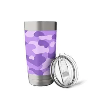 Purple Camo Trendy Hunting Camouflage Cute y2k Pattern Stainless Steel Insulated Tumbler