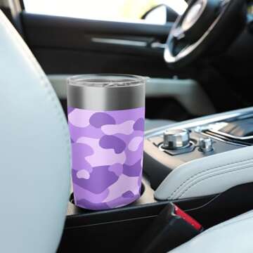 Purple Camo Trendy Hunting Camouflage Cute y2k Pattern Stainless Steel Insulated Tumbler