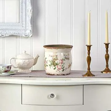 Nearly Natural 8in. Tuscan Floral Planter for Chic Homes