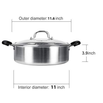 Stainless Steel Hot Pot with Divider Ideal for Induction