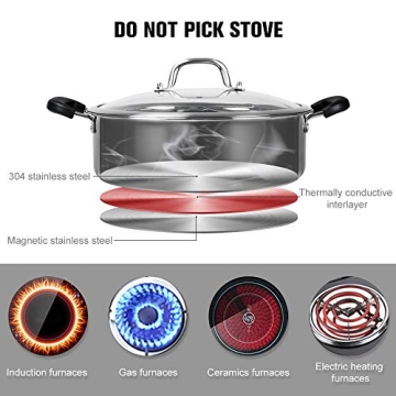 Stainless Steel Hot Pot with Divider Ideal for Induction