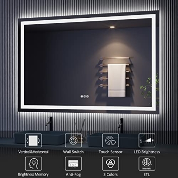 Amorho LED Bathroom Mirror with Back and Front Lights