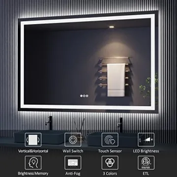 Amorho LED Bathroom Mirror with Back and Front Lights