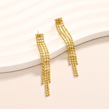 Follome Gold Dangle Drop Earrings for Elegant Style