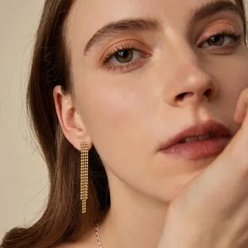 Follome Gold Dangle Drop Earrings for Elegant Style