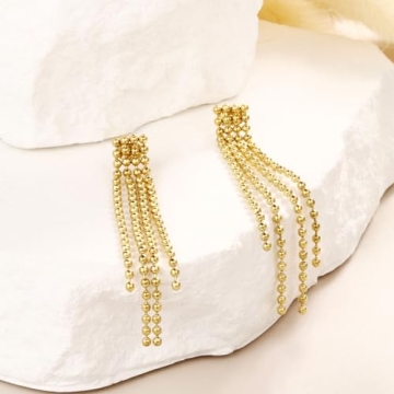 Follome Gold Dangle Drop Earrings for Elegant Style