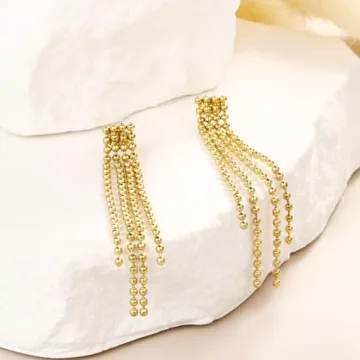 Follome Gold Dangle Drop Earrings for Elegant Style