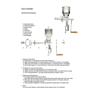 Premium Cast Iron Corn Grinder for Grains and Nuts