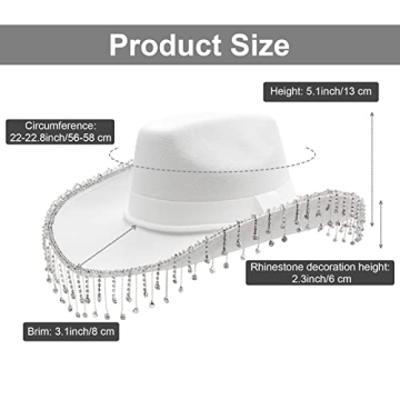 Stylish MUMUWU Cowgirl Hat with Adjustable Fit and Rhinestones