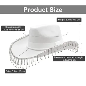 Stylish MUMUWU Cowgirl Hat with Adjustable Fit and Rhinestones