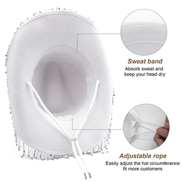 Stylish MUMUWU Cowgirl Hat with Adjustable Fit and Rhinestones