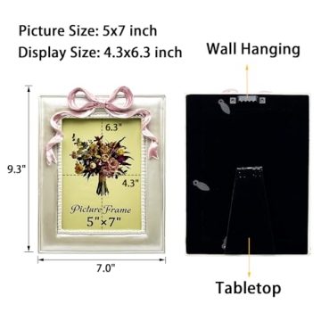 Elegant Pearly White Bow Picture Frame for All Occasions