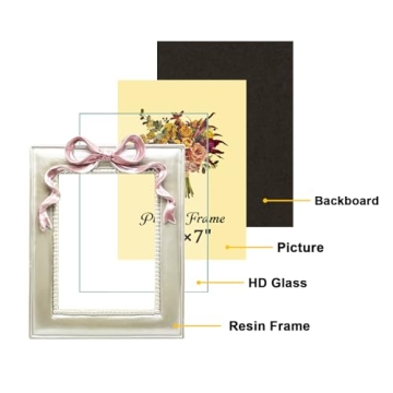 Elegant Pearly White Bow Picture Frame for All Occasions