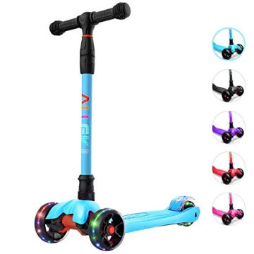 Allek Kick Scooter B02 with Light-Up Wheels & Adjustable Heights