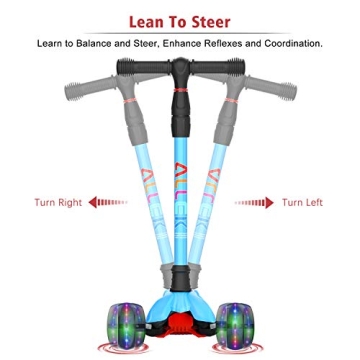 Allek Kick Scooter B02 with Light-Up Wheels & Adjustable Heights