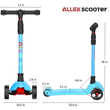Allek Kick Scooter B02 with Light-Up Wheels & Adjustable Heights
