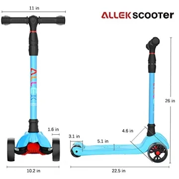 Allek Kick Scooter B02 with Light-Up Wheels & Adjustable Heights