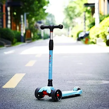 Allek Kick Scooter B02 with Light-Up Wheels & Adjustable Heights