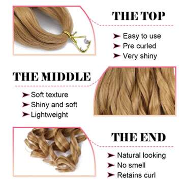 24 Inch French Curl Braiding Hair - 6 Packs of Beauty