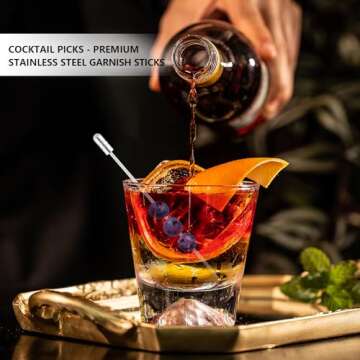 I-MART Stainless Steel Cocktail Picks Martini Picks Set (Pack of 15)