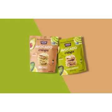 Hippie Snacks Avocado Crisps Variety Pack, Plant-based, High Protein, Gluten Free Snack or Crackers for Charcuterie Boards, 2 Sea Salt, 2 Guacamole