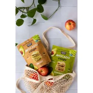 Hippie Snacks Avocado Crisps Variety Pack, Plant-based, High Protein, Gluten Free Snack or Crackers for Charcuterie Boards, 2 Sea Salt, 2 Guacamole