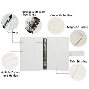 Stylish A5 Crocodile Binder with 90 Lined Sheets