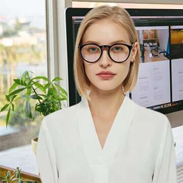 Kerecsen Reading Glasses 5 Pack Retro Round Readers Quality Spring Hinge Glasses for Reading (5 Pack Mix Color, 1.25), Medium