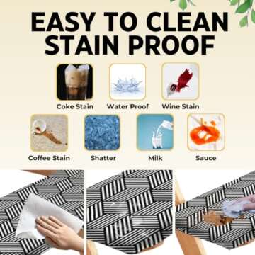 RNOONY 6ft Polyester Picnic Table Cover with Bench Covers Windproof & Waterproof Tablecloth, Perfect for Camping Gifts & RV Essentials, Cool Camping Gadgets with Carrying Bag, 72x30 Inches,4Pcs,White