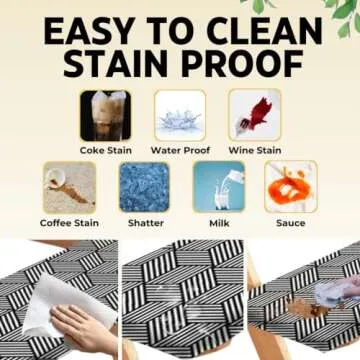 RNOONY 6ft Polyester Picnic Table Cover with Bench Covers Windproof & Waterproof Tablecloth, Perfect for Camping Gifts & RV Essentials, Cool Camping Gadgets with Carrying Bag, 72x30 Inches,4Pcs,White