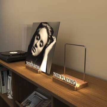 KORRTFID Now Playing Vinyl Record Stand, Vinyl Record Holder, Light Up Vinyl Record Display Stand, V...