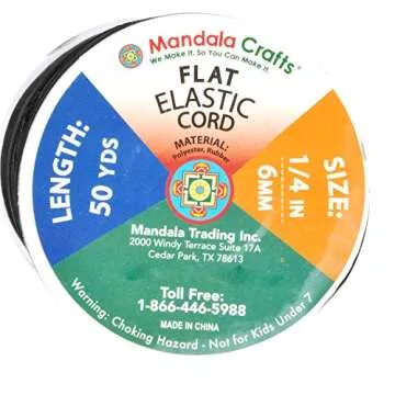 Mandala Crafts 1/4 Inch Black Elastic Bands for Crafting