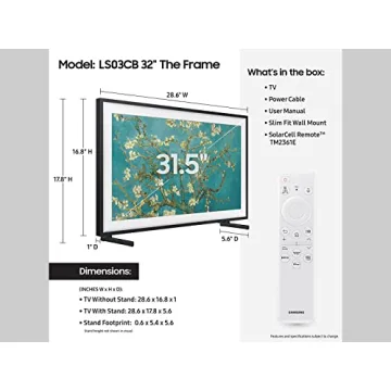 SAMSUNG 32-Inch The Frame QLED Smart TV - Renewed