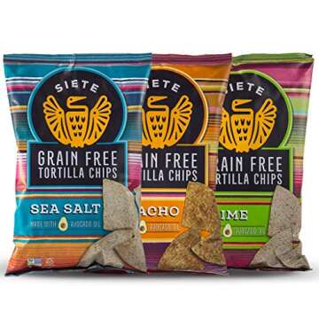 Siete Grain Free Tortilla Chips Sampler with 3 Flavors