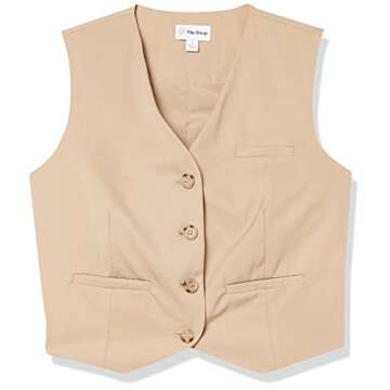 The Drop Women's Sadie Cropped Slim Vest - Chic Stone Color