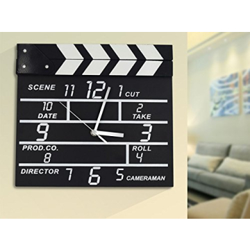 Zaoniy Retro Cinema Movie Slate Wall Clock - Unique Home Decor