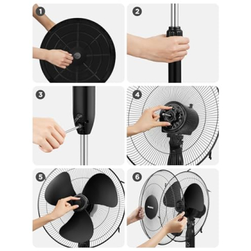 PELONIS 16" Remote Control Pedestal Fan for Cooling Comfort