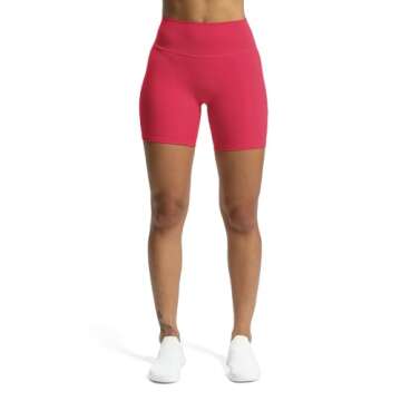 Aoxjox Trinity Workout Biker Shorts for Women Tummy Control High Waisted Exercise Athletic Gym Running Yoga Short 6" (Love Potion, Medium)