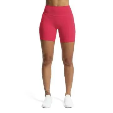 Aoxjox Trinity Workout Biker Shorts for Women Tummy Control High Waisted Exercise Athletic Gym Running Yoga Short 6" (Love Potion, Medium)